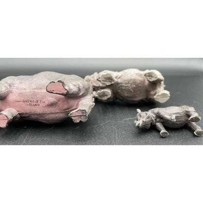 Vintage Hippos Rhinos & A Bison Figurines Britains Ltd Made in England (B5) - Vintosh Vintage