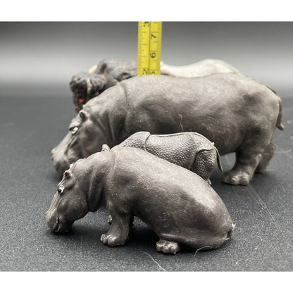 Vintage Hippos Rhinos & A Bison Figurines Britains Ltd Made in England (B5) - Vintosh Vintage