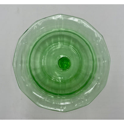 Vintage Green Depression Glass Round Covered Butter Dish (D1) - Vintosh Vintage