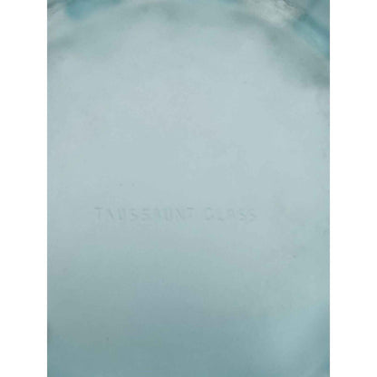 1920s Art Deco Taussaunt Glass Jester Satin Blue Footed Powder Jar (B2)