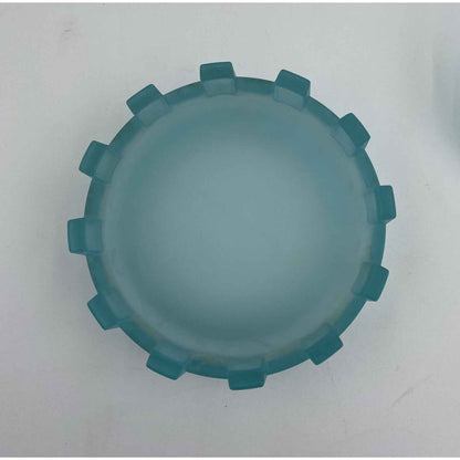 1920s Art Deco Taussaunt Glass Jester Satin Blue Footed Powder Jar (B2)