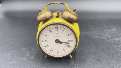 Vintage Jerger Chambord Yellow Mechanical Twin Bell
Alarm Clock West Germany