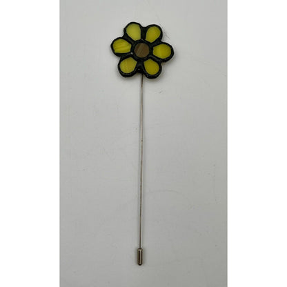 Vintage Stain Glass Sunflower Hat Pin - Vintosh Vintage