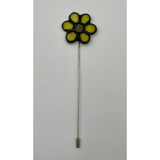 Vintage Stain Glass Sunflower Hat Pin - Vintosh Vintage