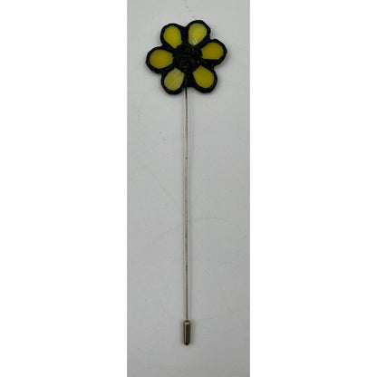 Vintage Stain Glass Sunflower Hat Pin - Vintosh Vintage