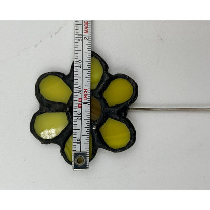 Vintage Stain Glass Sunflower Hat Pin - Vintosh Vintage