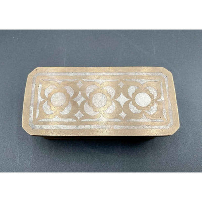 Antique Bronze With Silver Inlay Betel Nut Box South Asia (B7)