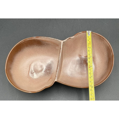 Vintage Frankoma Pottery #4QD Two-Toned Brown Divided Serving Bowl (C1) - Vintosh Vintage