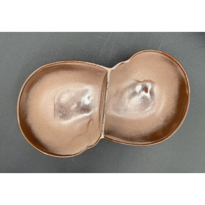 Vintage Frankoma Pottery #4QD Two-Toned Brown Divided Serving Bowl (C1) - Vintosh Vintage
