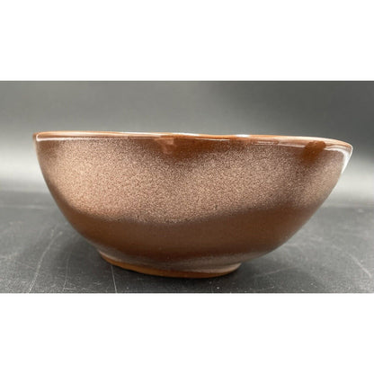 Vintage Frankoma Pottery #4QD Two-Toned Brown Divided Serving Bowl (C1) - Vintosh Vintage