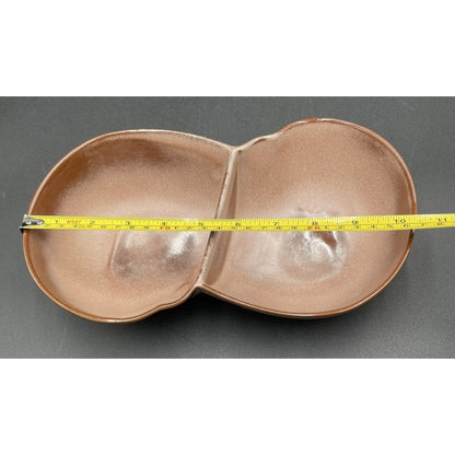 Vintage Frankoma Pottery #4QD Two-Toned Brown Divided Serving Bowl (C1) - Vintosh Vintage
