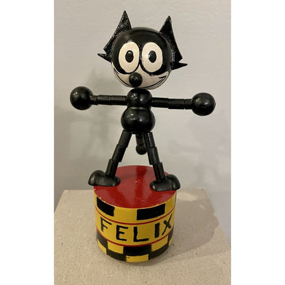 Vintage "Felix the Cat" Wooden Thumb Puppet (B3) - Vintosh Vintage