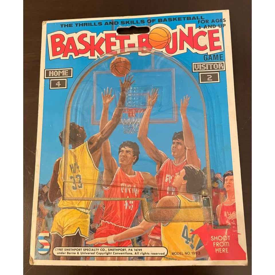 Vintage 80s BASKET-BOUNCE Basketball Cardboard Game (C3)