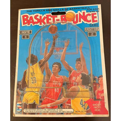 Vintage 80s BASKET-BOUNCE Basketball Cardboard Game (C3)