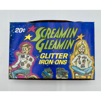 1978 Screamin Gleamin Glitter Iron-Ons & Gum Donruss Wax Box 36pks (C7) - Vintosh Vintage