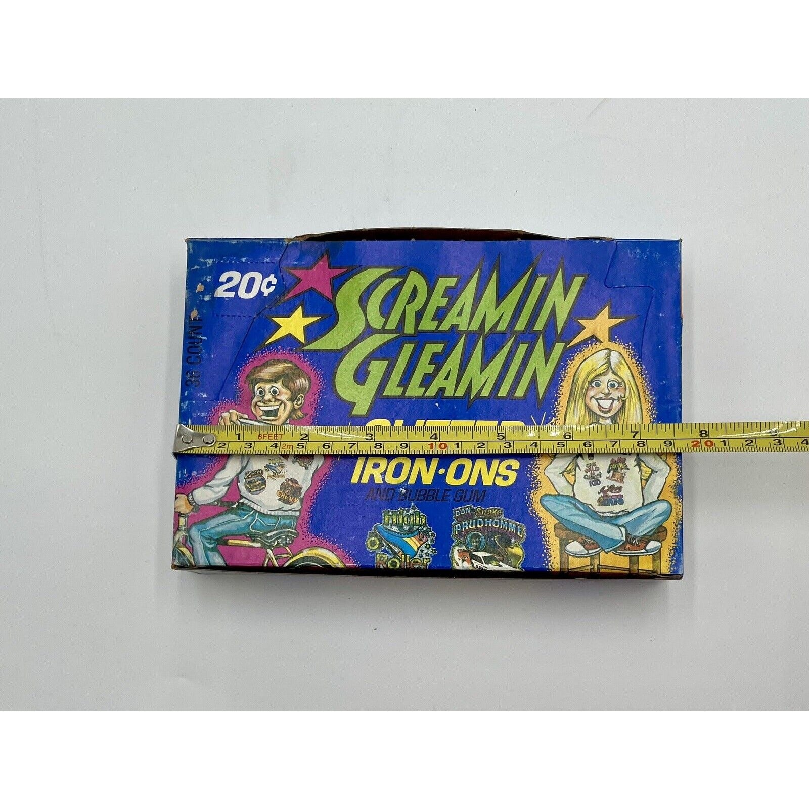 1978 Screamin Gleamin Glitter Iron-Ons & Gum Donruss Wax Box 36pks (C7) - Vintosh Vintage