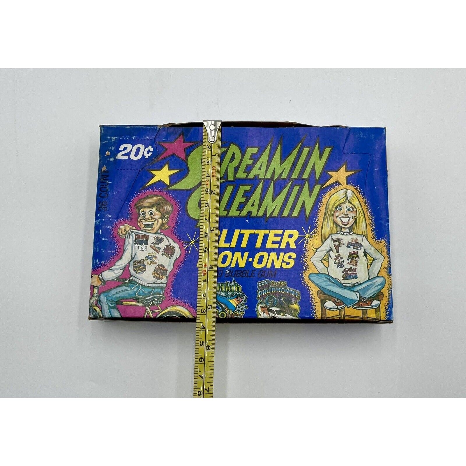 1978 Screamin Gleamin Glitter Iron-Ons & Gum Donruss Wax Box 36pks (C7) - Vintosh Vintage