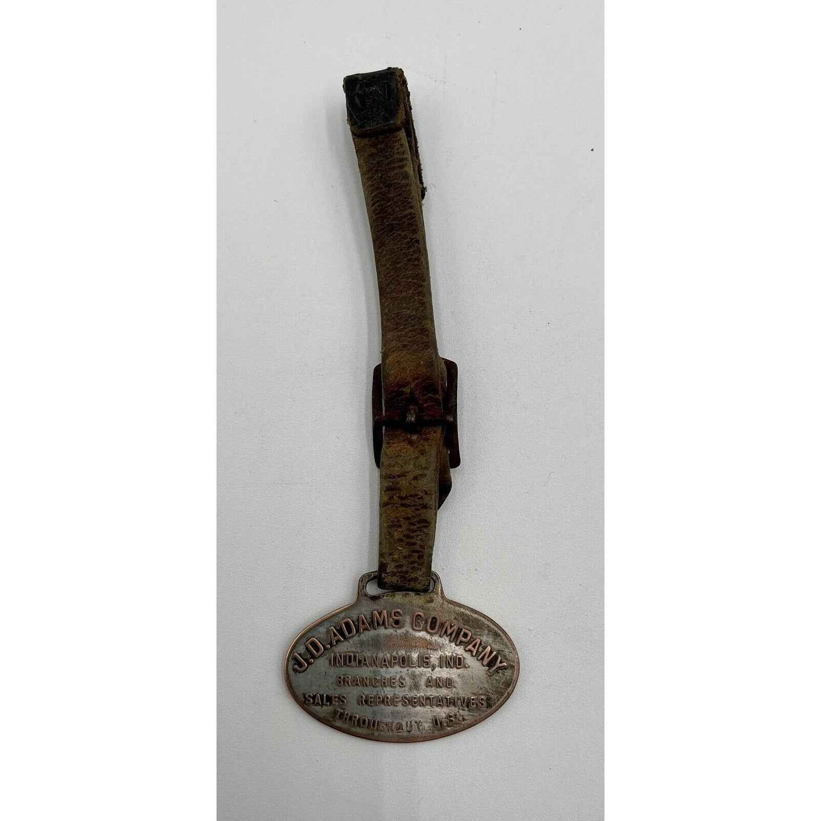 Vintage Adams Road Machinery Pocket Watch Fob w/ Original Strap (C7)