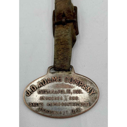 Vintage Adams Road Machinery Pocket Watch Fob w/ Original Strap (C7)
