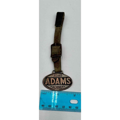 Vintage Adams Road Machinery Pocket Watch Fob w/ Original Strap (C7)