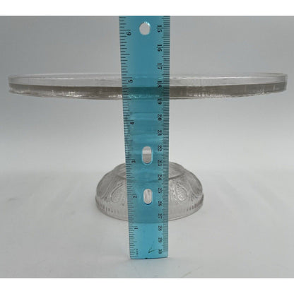 Rare EAPG Antique Pressed Clear Glass Cake Stand Dotted Loop Pattern (C1) - Vintosh Vintage