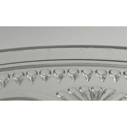 Rare EAPG Antique Pressed Clear Glass Cake Stand Dotted Loop Pattern (C1) - Vintosh Vintage
