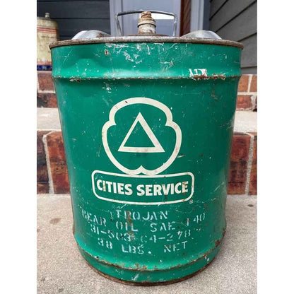 Vintage Cities Service 5 Gallon Trojan Gear Oil Can