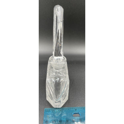 Perfume Bottle LEAD CRYSTAL Glass Frosted Floral Design - Made in Germany (C6) - Vintosh Vintage