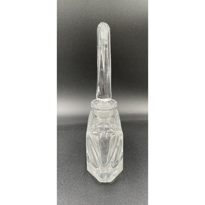 Perfume Bottle LEAD CRYSTAL Glass Frosted Floral Design - Made in Germany (C6) - Vintosh Vintage