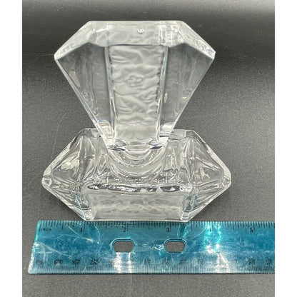 Perfume Bottle LEAD CRYSTAL Glass Frosted Floral Design - Made in Germany (C6) - Vintosh Vintage