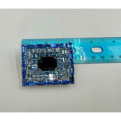 1960s Vibrant & Light Blue Glass Three Tiered BROOCH (A1)