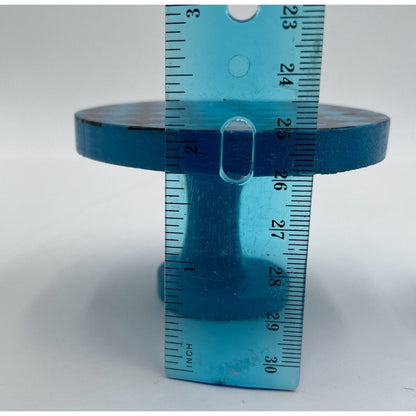 1970's Dollhouse Round Wooden Checkered Table & Chairs w/Painted Accents   (C8) - Vintosh Vintage