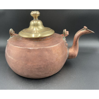 Antique Large Copper Kettle with Brass Lid (A3) - Vintosh Vintage