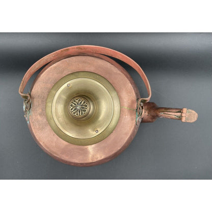 Antique Large Copper Kettle with Brass Lid (A3) - Vintosh Vintage