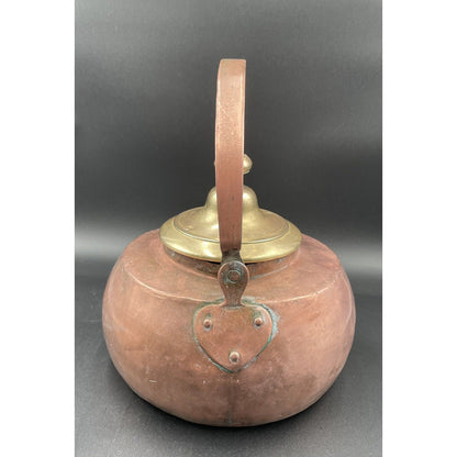 Antique Large Copper Kettle with Brass Lid (A3) - Vintosh Vintage