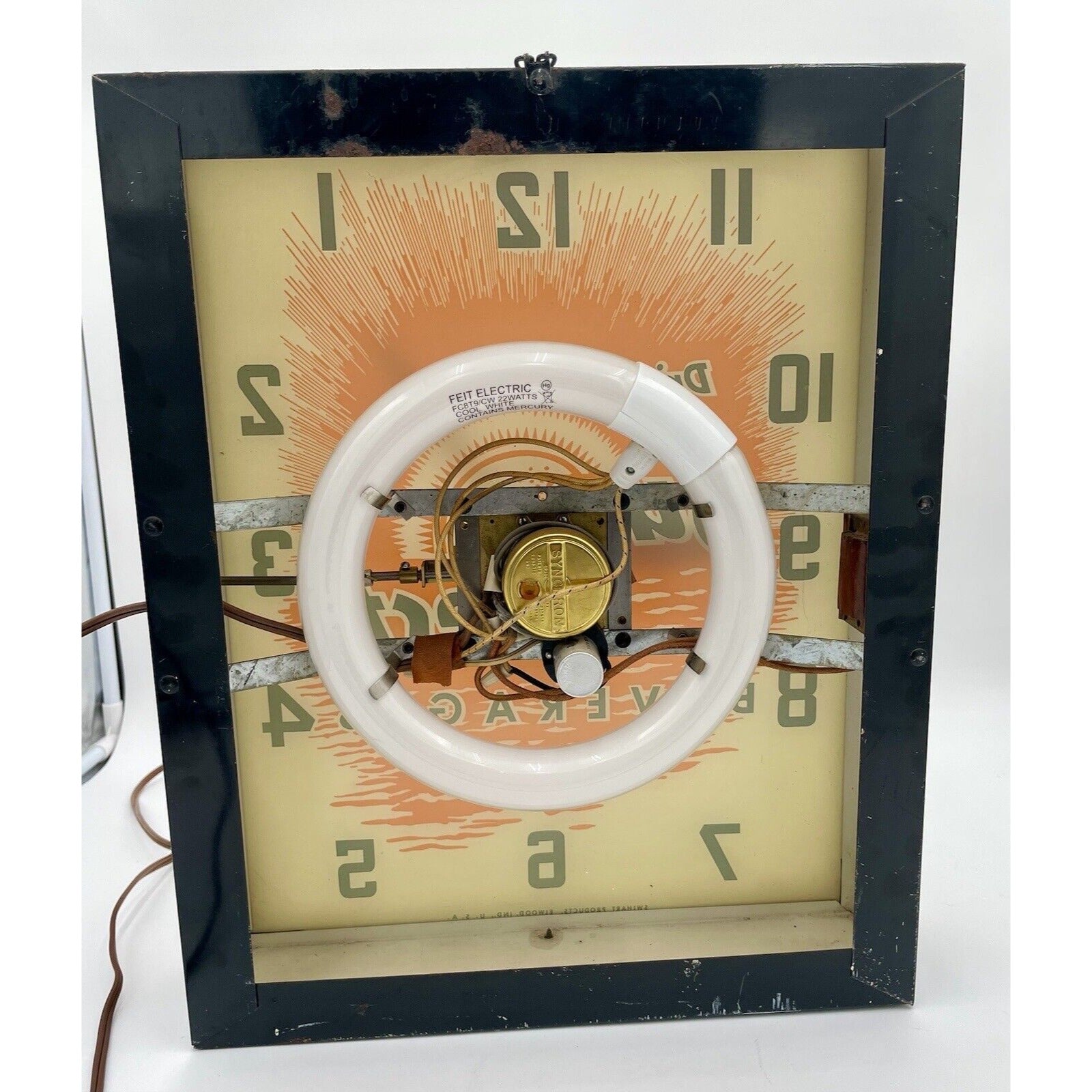 Vintage Sun Crest Beverages Advertising Light Up Sign Clock (D1) - Vintosh Vintage