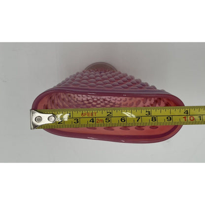 Small Vintage Fenton Glass Cranberry Hobnail Overlay Fan Vase (C8) - Vintosh Vintage