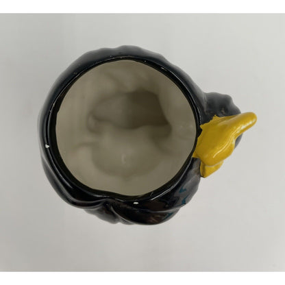 Mini Teen Head Vase E8027 Blue-Eyed Black Hair Yellow Bow Enesco Reproduction - Vintosh Vintage