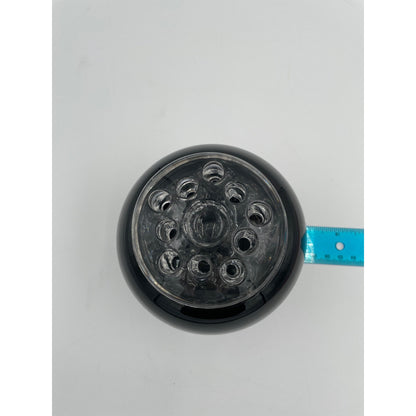 Vintage Viking Black Glass Flowerlite Three Footed Vase With Clear Glass Top - Vintosh Vintage