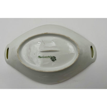 Vintage 1900's PT Bavaria Oval Small Dish W/Hand Painted Roses (C4) - Vintosh Vintage