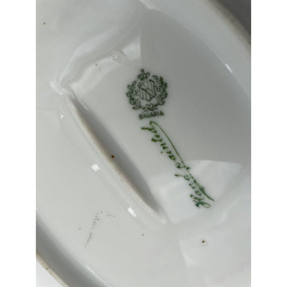 Vintage 1900's PT Bavaria Oval Small Dish W/Hand Painted Roses (C4) - Vintosh Vintage