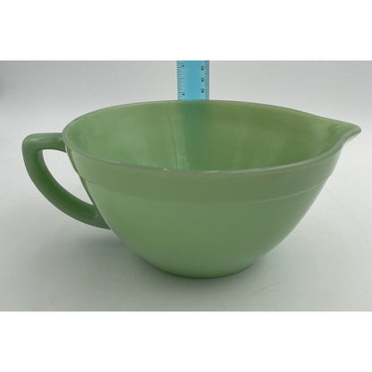 1950s Fire King Jadeite Green Glass Banded Batter Mixing Bowl Spout & Handle C1 - Vintosh Vintage