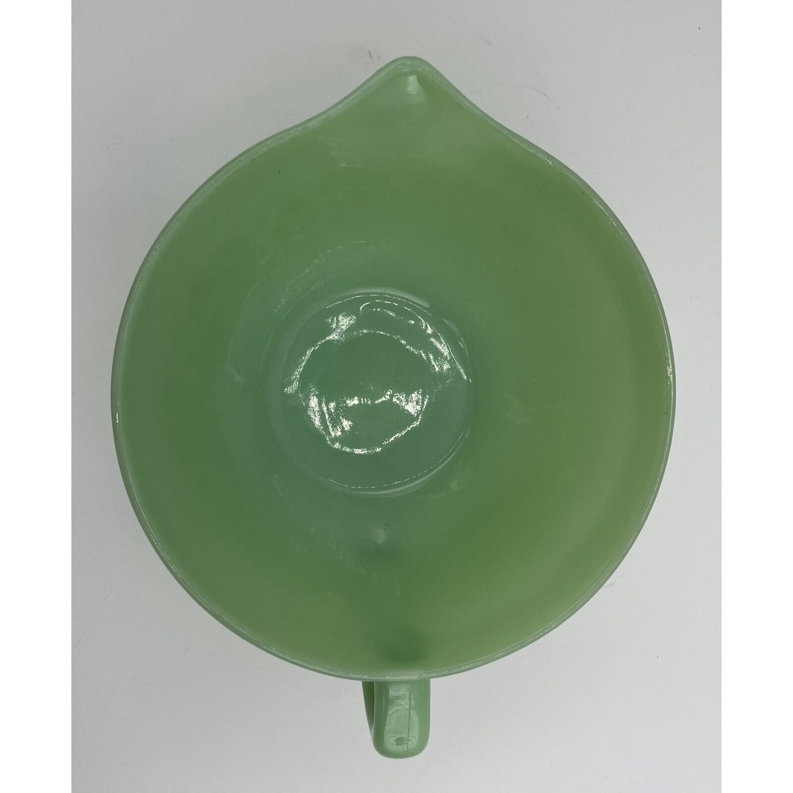 1950s Fire King Jadeite Green Glass Banded Batter Mixing Bowl Spout & Handle C1 - Vintosh Vintage