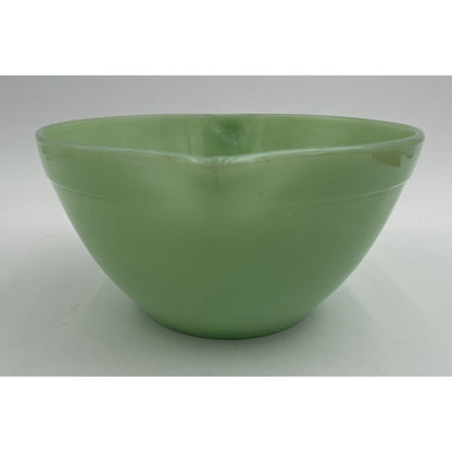 1950s Fire King Jadeite Green Glass Banded Batter Mixing Bowl Spout & Handle C1 - Vintosh Vintage