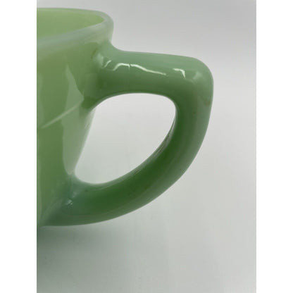 1950s Fire King Jadeite Green Glass Banded Batter Mixing Bowl Spout & Handle C1 - Vintosh Vintage