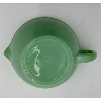 1950s Fire King Jadeite Green Glass Banded Batter Mixing Bowl Spout & Handle C1 - Vintosh Vintage